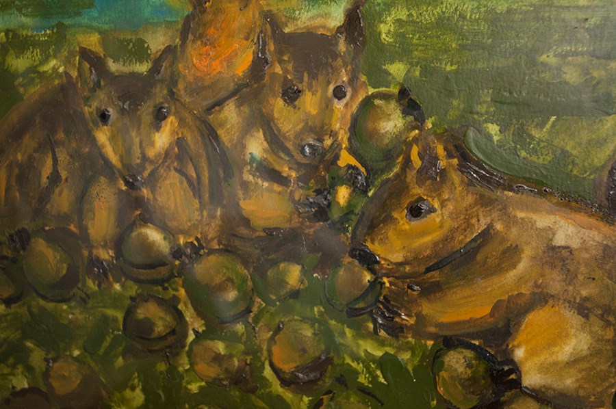 A3 Squirrels with acorns image